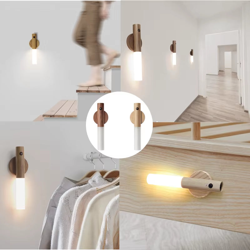 Motion Sensor Wall Light Indoor Led Magnetic Portable Lamp Charge Hallway Bedroom Wardrobe Table Stairwell Cabinet Night Light